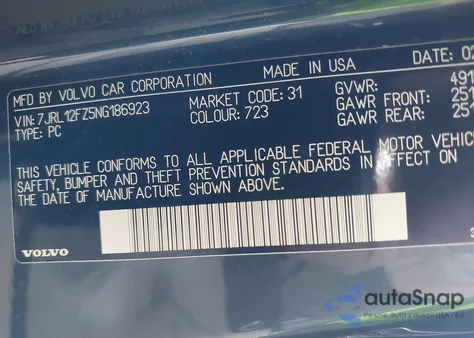 2022 Volvo S60 B5 Inscription/B5 Momentum from USA, damaged, VIN 7JRL12FZ5NG186923